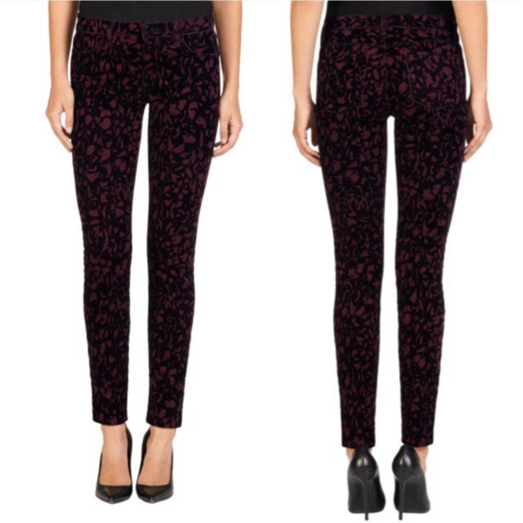 J Brand Floral Print Skinny Leg Pants